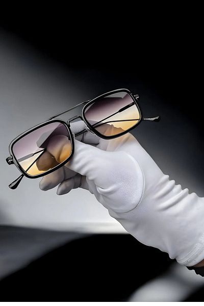 MACERATİ Rectangular Unisex Black Gradient Sunglasses