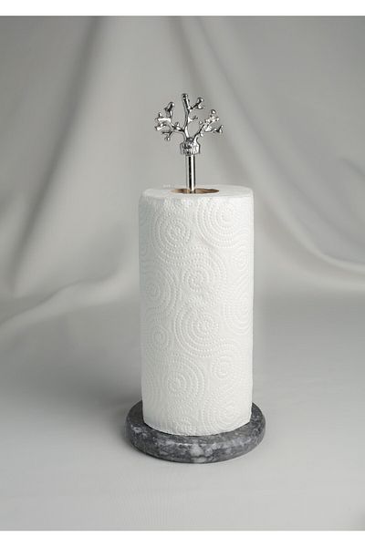 MERALP Marble Colored Napkin Holder Kitchen Roll - Metal Profile Rod