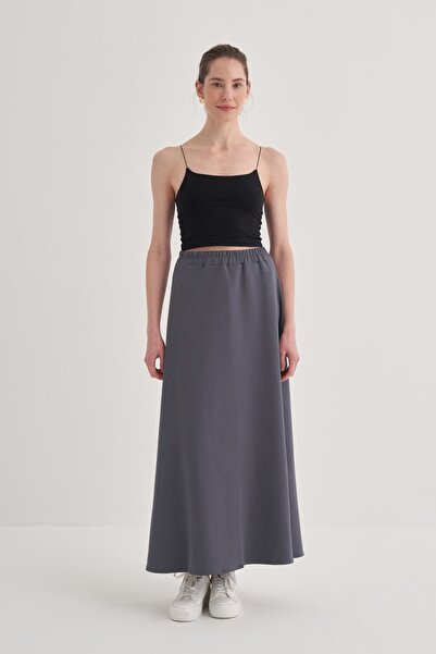 EBU Prive Γυναικεία Φούστα Καπνιστή - Ατσάλινη Πλεκτή Σε Σχήμα Α