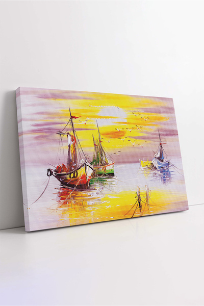 KOSS Dijital Veneția în apus de soare Italia Pesci pescărești Peisaj marin Pi...