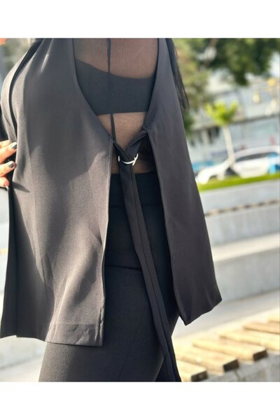MODA Plus Size Button Detailed Women's Blazer Yeler