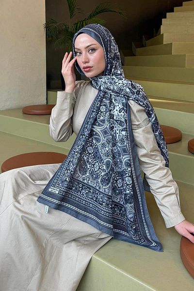lamelif.com Şal moale cu model retro antracit