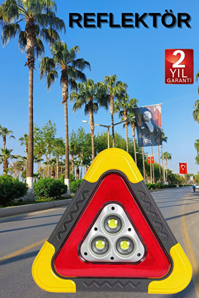 Genel Markalar BESTONLY Reflektör Güneş Panelli Solarlı Şarjlı Üçgen Işıklı T...