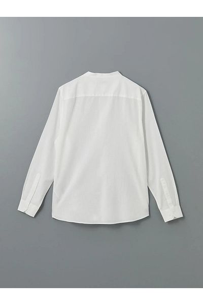 LC Waikiki Southblue White Regular Fit Men's Long Sleeve Shirt