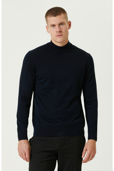 Network Lacivert Yün Kazak