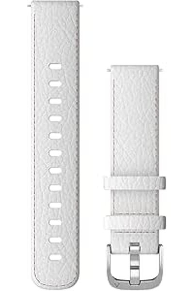 Garmin QUICK RELEASE BANDS (18 MM) WHITE LEATHER WITH SILVER HARDWARE