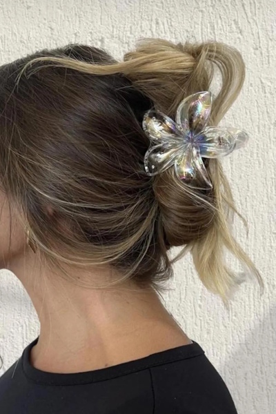 CAŞ DEKORASYON Transparent Color Hologram Lotus Peg Buckle