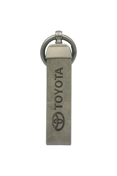 Toyota Car Keychain with Metal Ring, PU Leather Strap, 9cm - TOYOTA Logo, Home & Car Use, 1 PCS