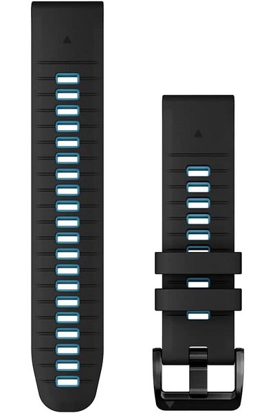 Garmin QUICKFIT 22 WATCH BANDS BLACK/CIRRUS BLUE SILICONE BAND