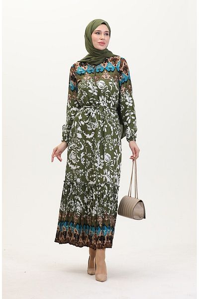 Gelince Amelia Farbal Viscose Dress with Belt Size S-M-L-Xl