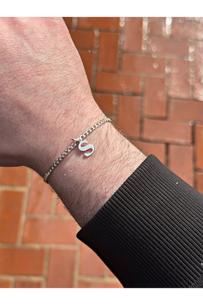 Cengiz Silver Özel Harfli 3mm Gurmet 925 Ayar Gümüş Bileklik