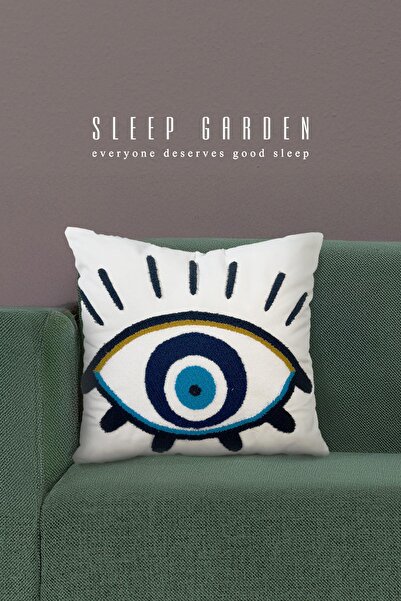 Sleep Garden 45X45 Model Evil Eye Bead Punch Throw Pillow