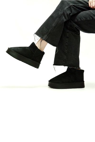 LETAO Puffy Women's Tan Suede Sheepskin Thick Sole Winter Boots