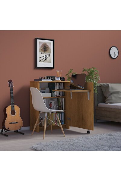 asratrend Çalışma Odası Fonksiyonel Kitaplık + Katlanır Masa MD002