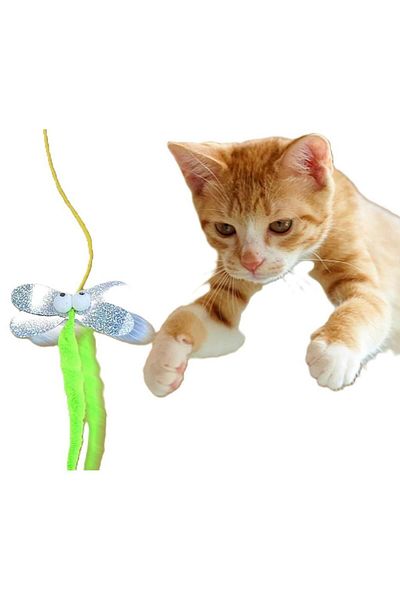 ROZIA Fishing Rod Cat Toy - Adhesive Animal Toy with Elastic and Rattles
