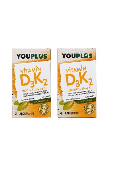 Youplus Vitamin D3k2 - 1000 Iu Drops 20ml 2 Pack