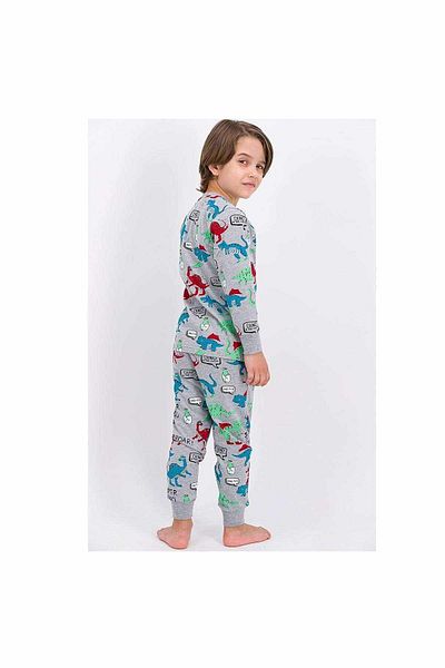 ROLY POLY Gray Dino Boy Pajama Set