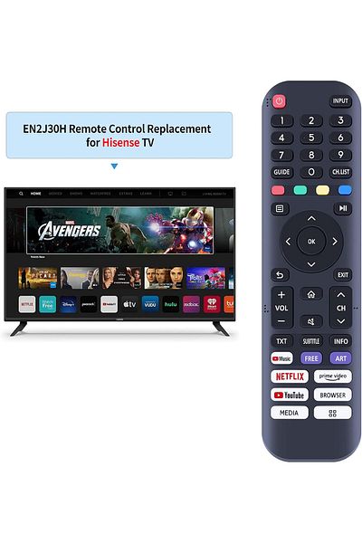 AWH EN2J30H Remote for Hisense Vidaa Smart TV, Compatible with 32A45GV, 40H5G, 43H6G, and More