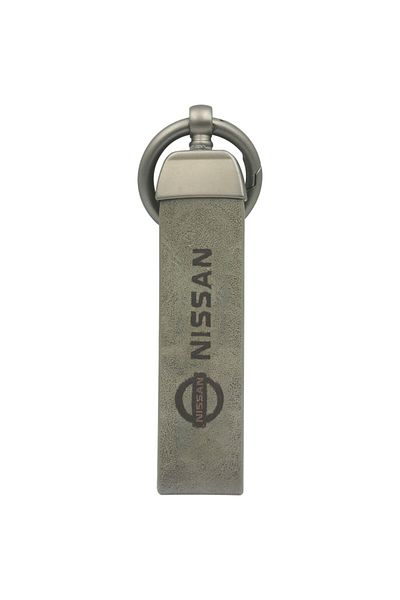 Nissan Car Keychain with Metal Ring, PU Leather Strap, 9cm - NISSAN Logo, Home & Car Use, 1 PCS