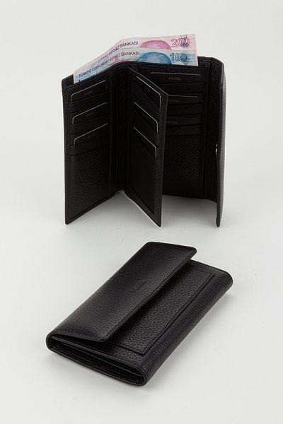 Fossil Boxed Genuine Leather Black Medium Size Multi-Compartment Women's Hand Portfolio Card Holder Wallet