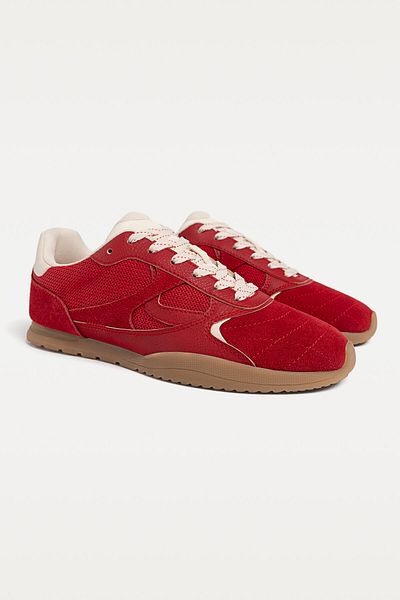 Stradivarius Soft split leather trainers
