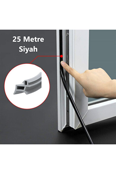 BABAWİCK Pimapen Değiştirme Contası Pvc Pencere Fitili Siyah Renk 25 Metre Bütün Markalara Uyumlu