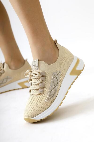 Zerenyus SARA Bağcıksız Taş Detaylı Örgü Sneakers