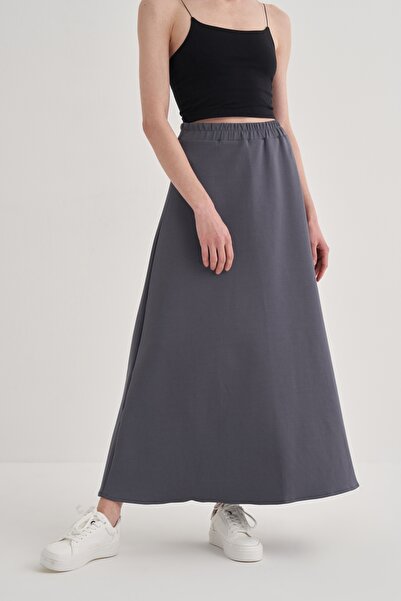 EBU Prive Γυναικεία Φούστα Καπνιστή - Ατσάλινη Πλεκτή Σε Σχήμα Α