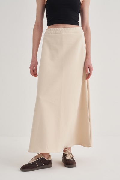 EBU Prive Kadın Çelik Örme A Kesim Etek Bej