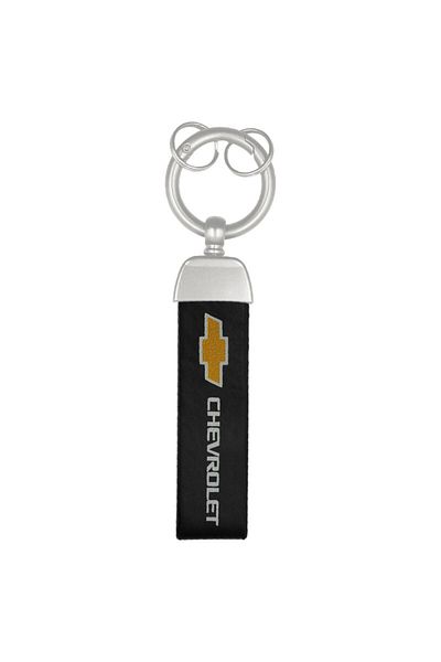 Chevrolet Leather Strap Keychain, Metal Finish Car Keychain