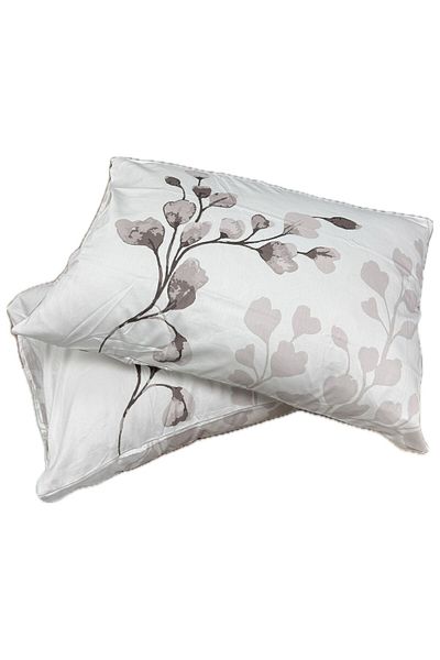 Clasy Μαξιλαροθήκη Ranforce 2 Pieces White Coffee Floral