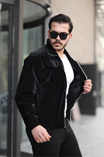 Oksit Jachetă de ploaie pentru bărbați, cu buzunar dublu, hidrofugă, slim fit