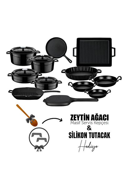Lava Döküm 12x Trendy Serisi 17 Parça Tencere & Tava Seti