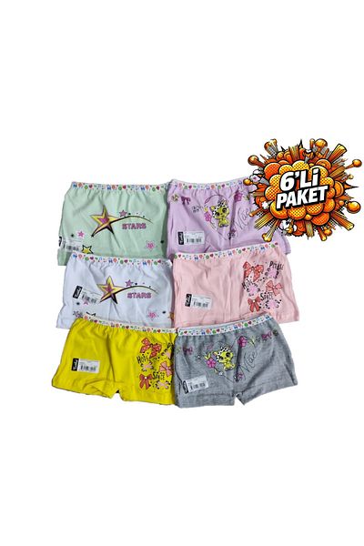 Pardon 6Pcs Mixed Boxers Colors for Girl