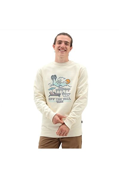 Vans Bărbați crem and white Vans Resort Crew Mikina Antique White