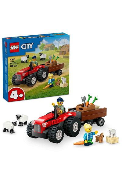 LEGO Red Farm Tractor with City Trailer and Sheep 60461 - for Children 4 Years Old and up