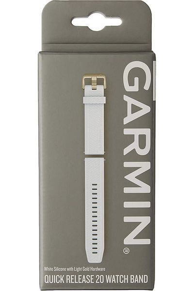 Garmin QUICK RELEASE BANDS (20 MM) WHITE WITH LIGHT GOLD HARDWARE