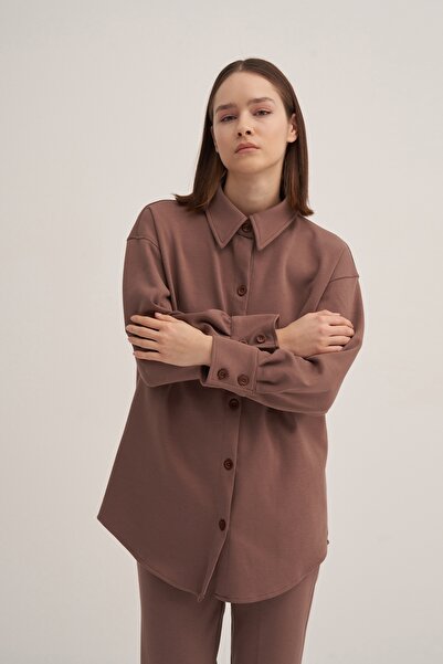 EBU Prive Basic Coffee Women's Shirt - Steel Knitted