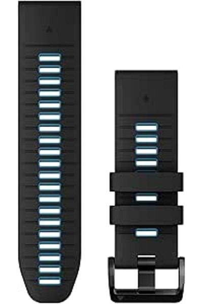 Garmin QUICKFIT 26 WATCH BANDS BLACK/CIRRUS BLUE SILICONE BAND