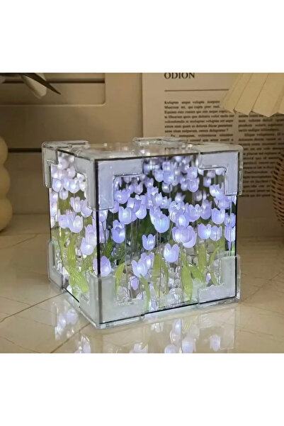Genel Markalar 2 ışık modlu dekoratif lale çiçek Led lamba 10x10cm dekoratif ...