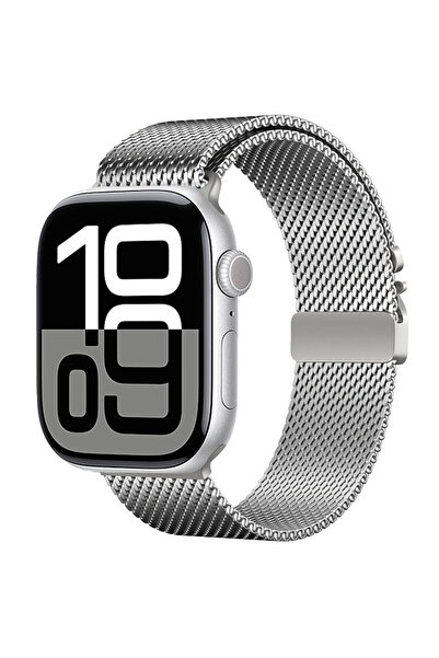 UnDePlus Apple Watch 10/11 Serisi 46mm Kordon Titanyum Kelebek Klipsli Milano Loop 121