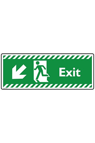 isgtabelam 30×12 سم/ 5 قطع ملصقات مضيئة/سهم خروج يسار لأسفل