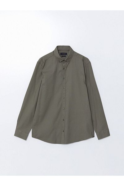 LC Waikiki Ανδρικό μακρυμάνικο πουκάμισο Oxford LCW Vision Slim Fit