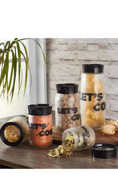 Qlüx Glass Jar 1 Liter 10X19,5 CM For Storing and Organizing Spices and Legumes in The Kitchen