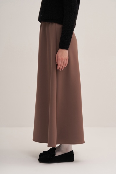 EBU Prive Dark Mink Women's Scuba A-Line Skirt