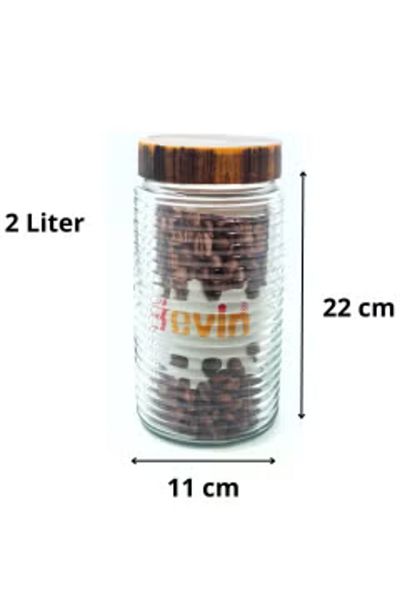 Herevin Glass Jar 2 L Set 6 Pcs