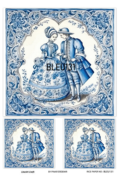 LİNEART Lineart Pirinç Dekopaj Rice Paper BLUE131