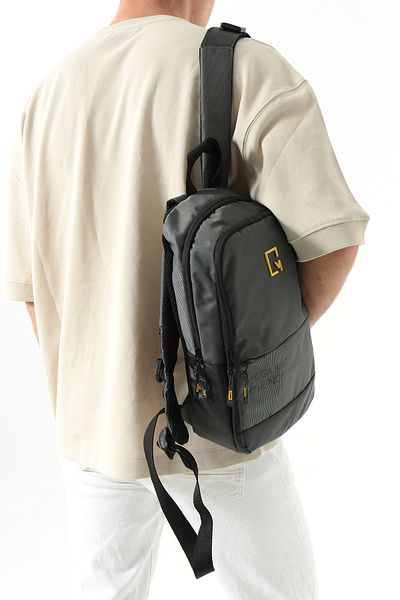 KASVA DERİ Unisex Gray Linen Fabric Waterproof Bag, Backpack, Body Bag,