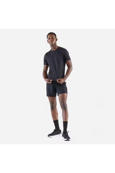 Decathlon KIPRUN Dry 100 Ανδρικό Μαύρο Αθλητικό Μπλουζάκι για τρέξιμο