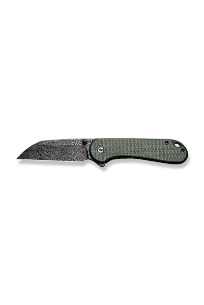Civivi Elementum Flipper & Thumb Stud Knife Green Micarta Handle Damascus Çakı